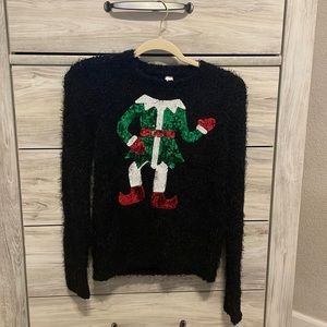 Sequin Elf Christmas Xmas Sweater
